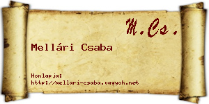 Mellári Csaba névjegykártya